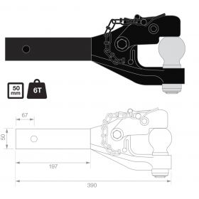 TAG COMBO PINTLE HOOK WITH RECEIVER