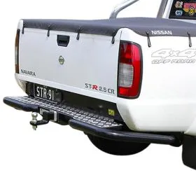 TJM RB6 REAR PROTECTION STEP TOWBAR BLACK STEEL 63MM TUBE