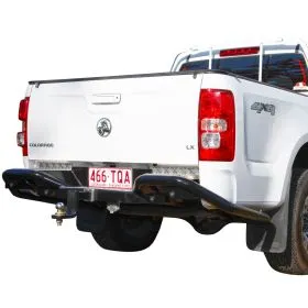 TJM RB6 REAR PROTECTION STEP TOWBAR BLACK STEEL 63MM TUBE