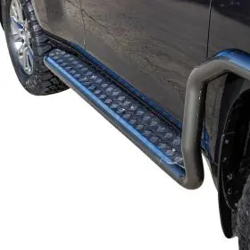 TJM SIDE STEPS MODULAR STEEL BLACK 63MM